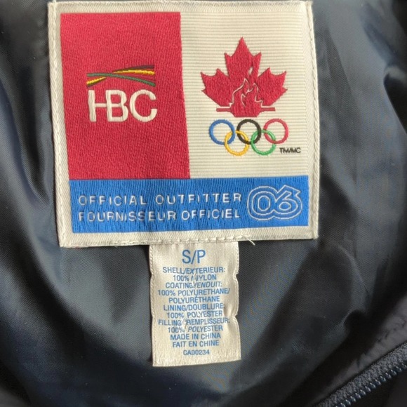 Canada Olympic Team Jacket Mens Small Blue Turin 2006 Hooded Puffer Vest HBC - Picture 6 of 12
